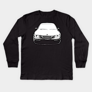 Saab 9-3 OG 1st generation classic car monoblock white Kids Long Sleeve T-Shirt